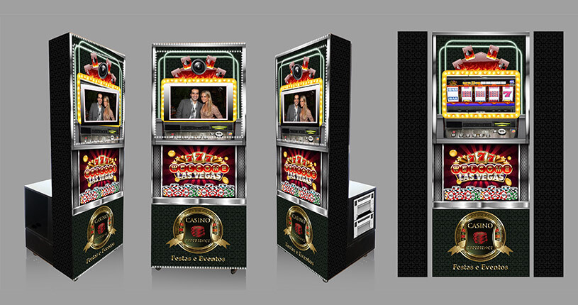 Totem de Fotos replica Slot Machine com fotos ilimitadas Las Vegas